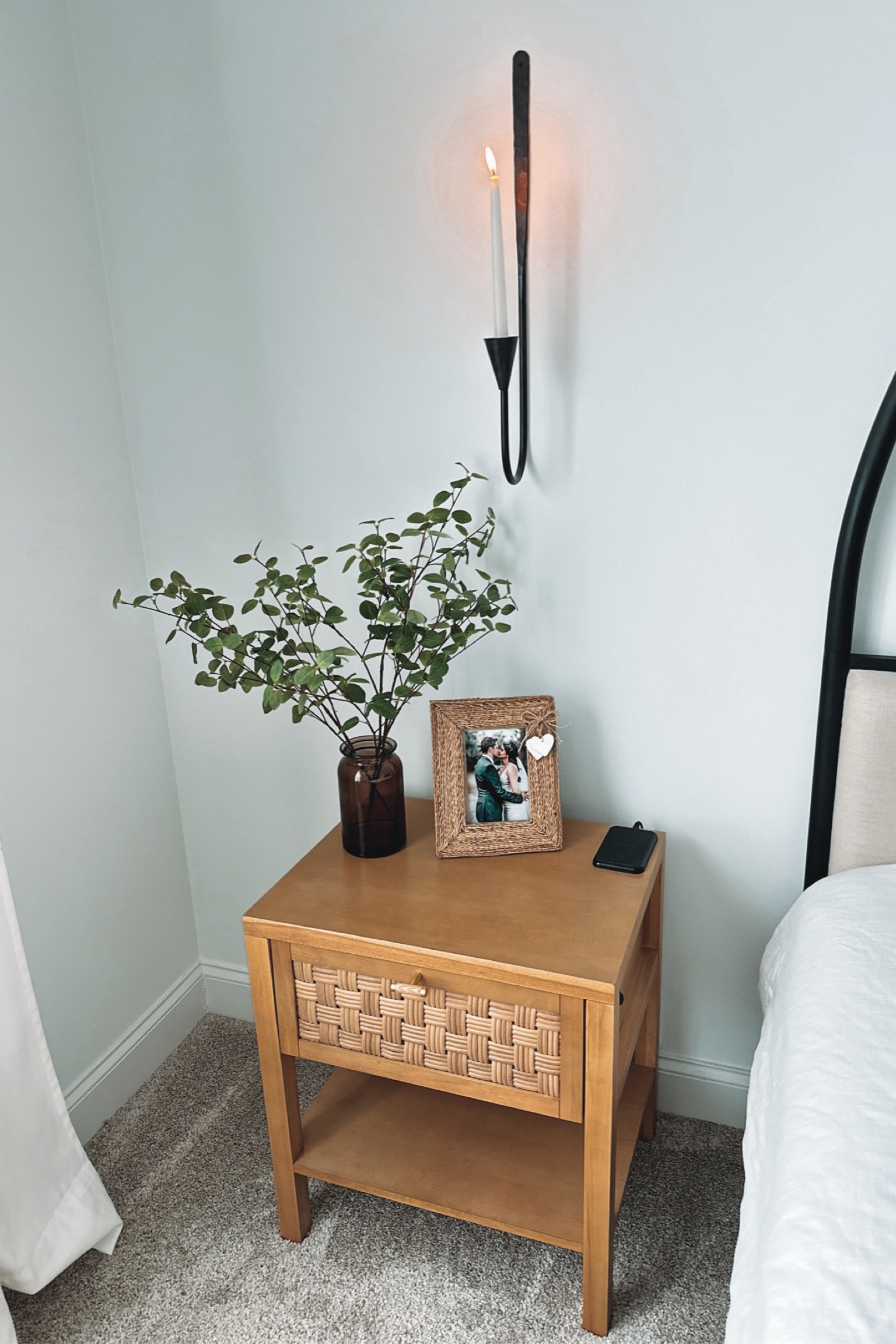 Nightstand and tapper candle sconce 

#LTKhome #LTKstyletip #LTKFind