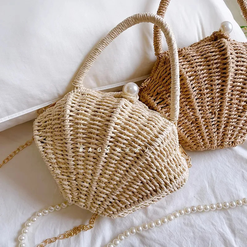 Shell Rattan Straw Diagonal Cross Small Bag, Cute Fairy Change, Mobile Phone, Fashionable Woven B... | DHGate
