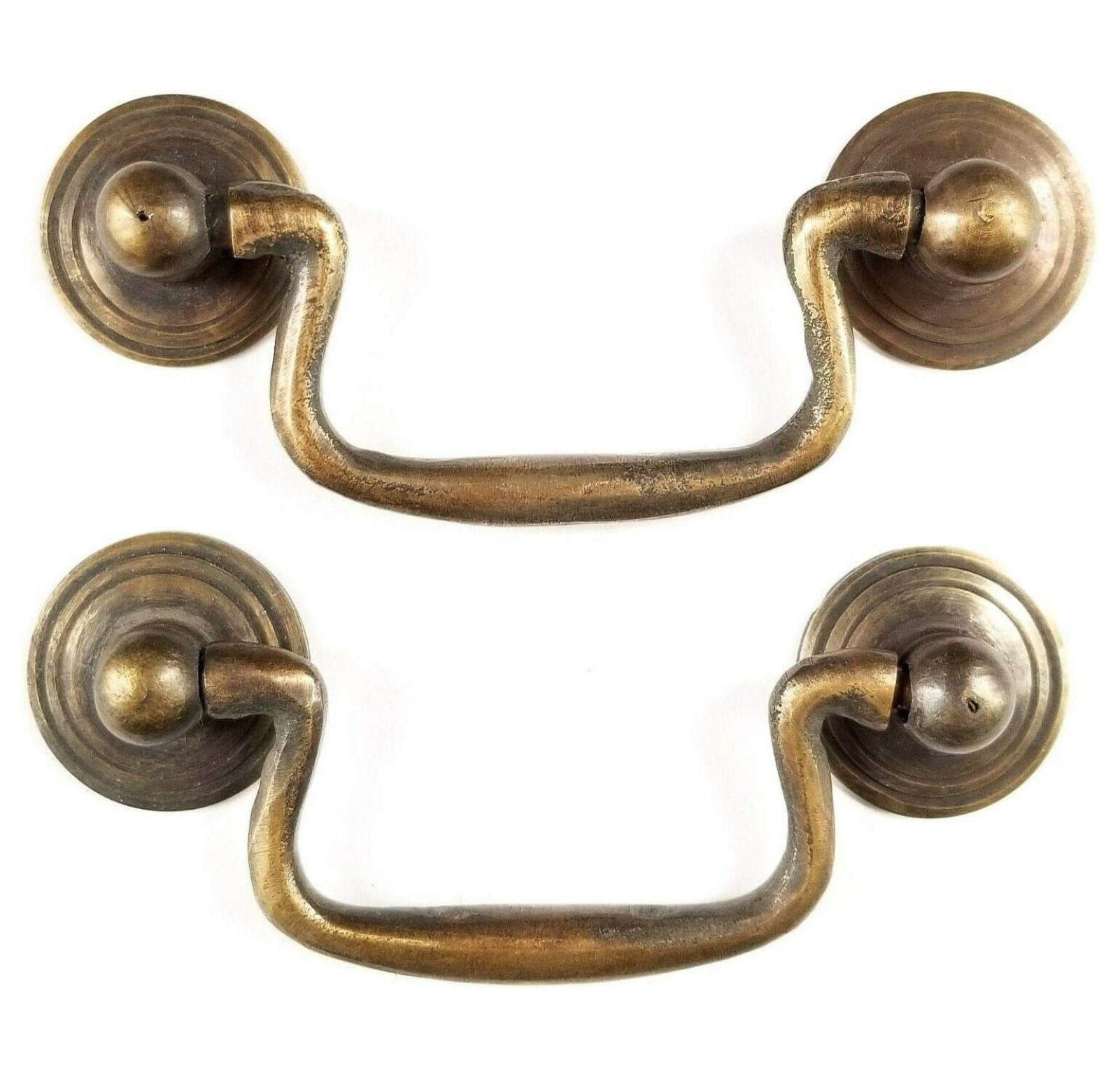 2 Antique Brass Swan Neck Bail Pull Drawer Cabinet Handles 2-3/4"cntr #H43 | Walmart (US)