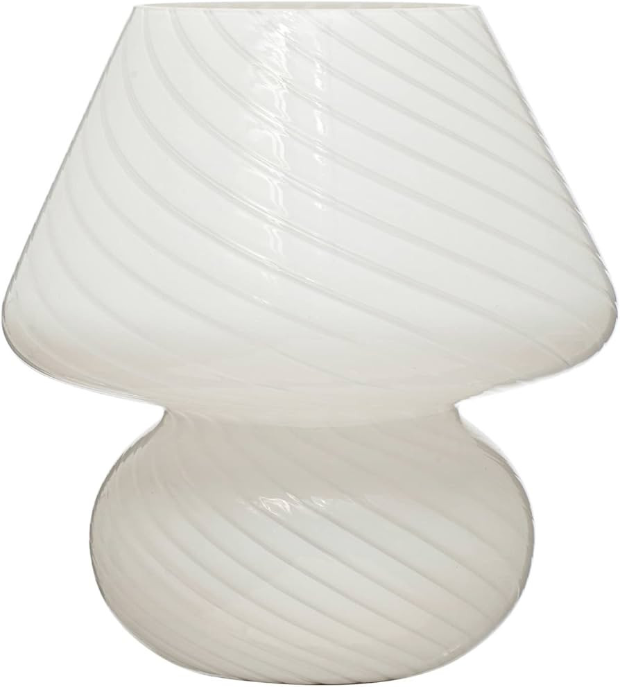 Bloomingville Vintage Blown Glass, White Table Lamp | Amazon (US)