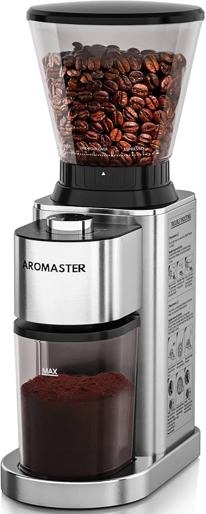 Aromaster Burr Coffee Grinder, Coffee Bean Grinder,Stainless Steel Coffee Grinder Electric,24 Gri... | Amazon (US)
