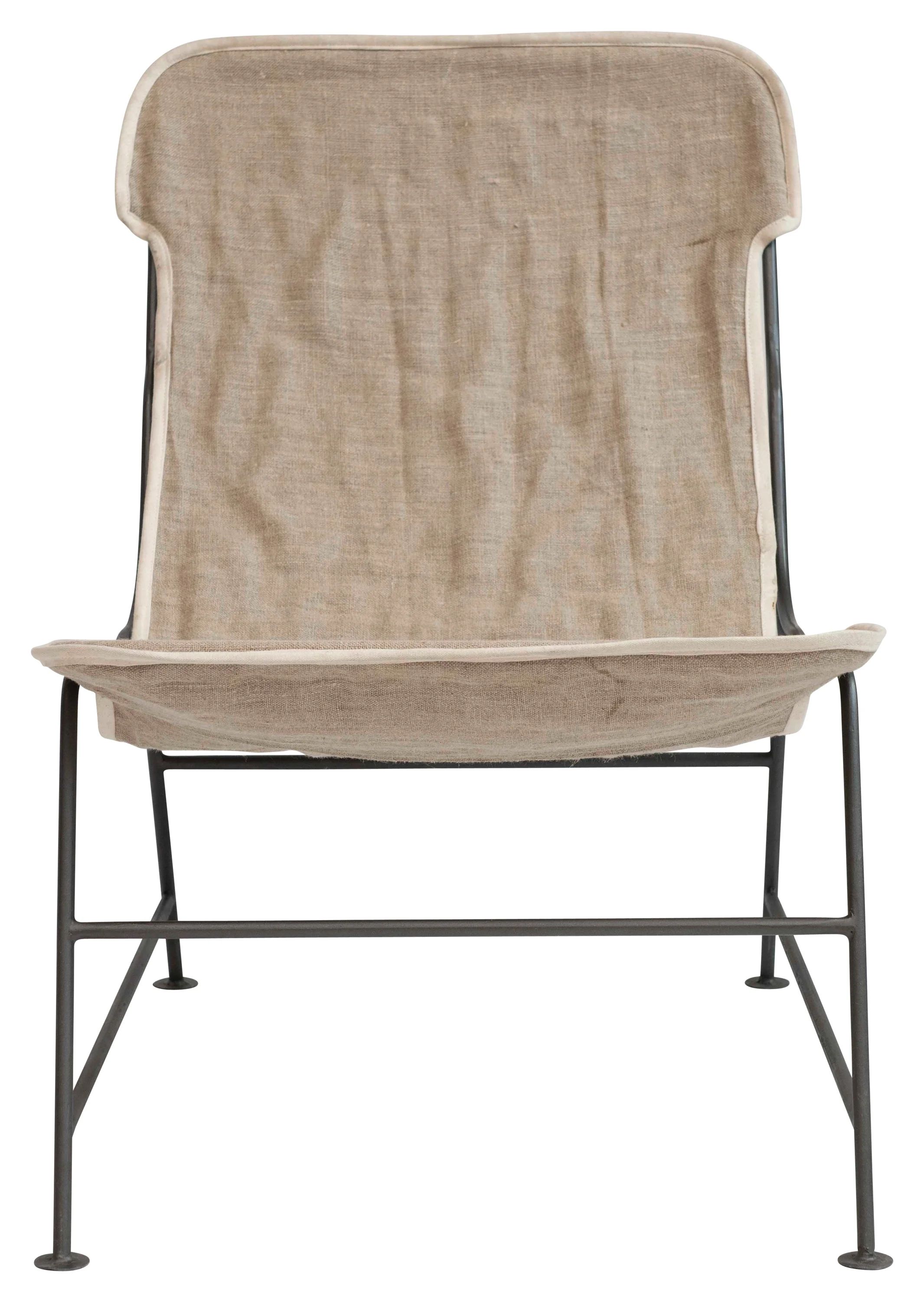 Desert Fields Reclined Linen Sling Chair with Metal Frame | Walmart (US)