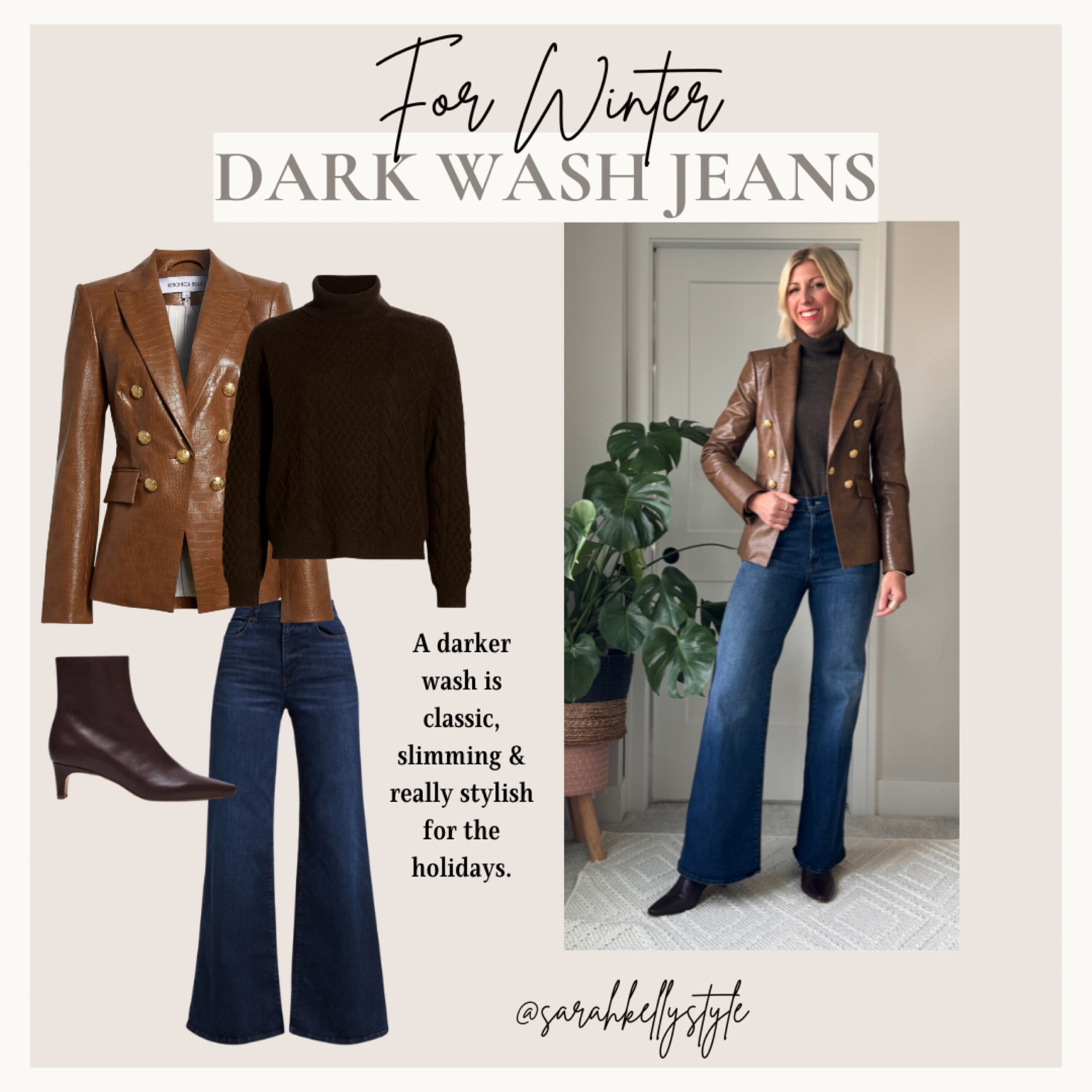 These dark wash jeans are elegant and a great option to dress up for work, date night or a holiday event. These also have amazing stretch 👏🏻 they fit true to size 


#LTKStyleTip #LTKWorkwear #LTKOver40