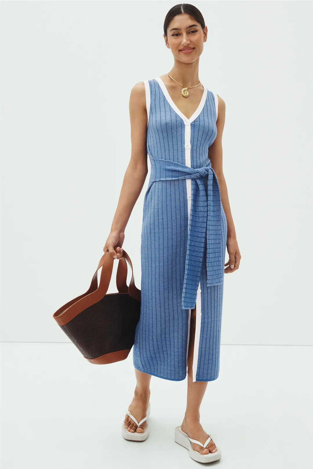 Bex Tie Front Midi Dress | Rent the Runway