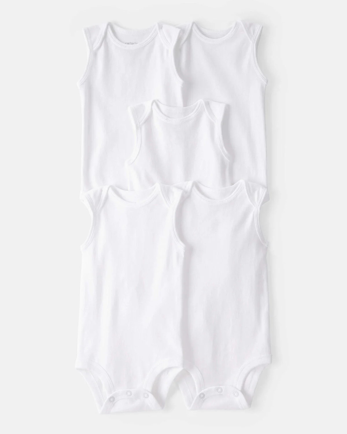 Baby 5-Pack Sleeveless Bodysuits - White | Carter's Inc