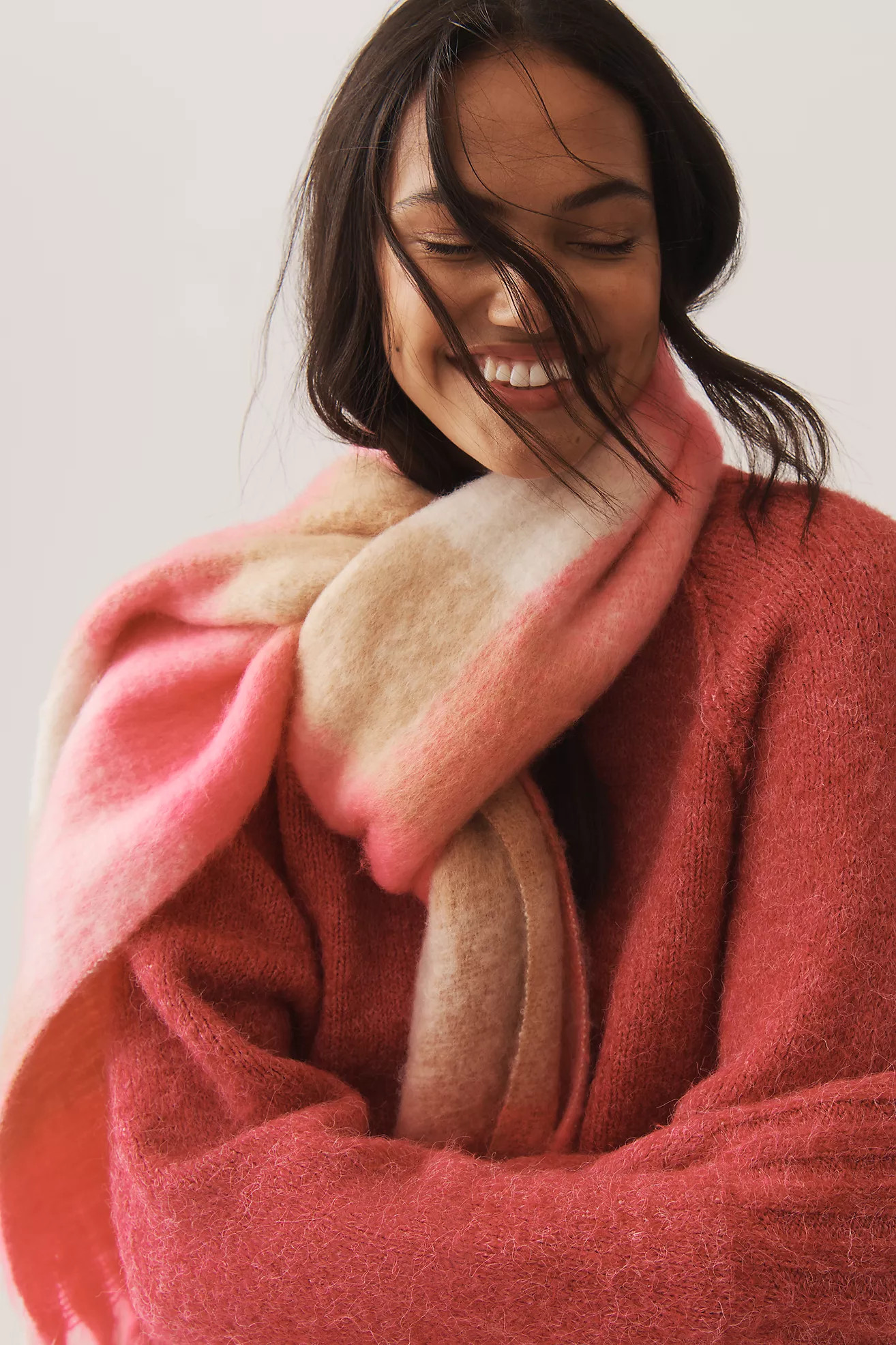 Maeve Plaid Fringe Scarf | Anthropologie (US)