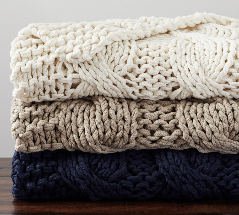 Colossal Handknit Throws | Pottery Barn (US)