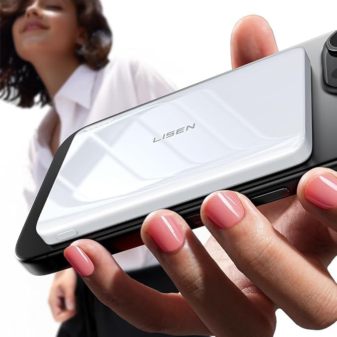 LISEN 0.3‘’ Ultra Slim MagSafe Portable Charger,5000mAh Wireless Card Slim MagSafe Battery Pa... | Amazon (US)