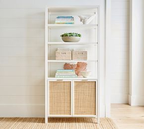 Westly Cane Open Bookcase with Doors (36") | Pottery Barn (US)