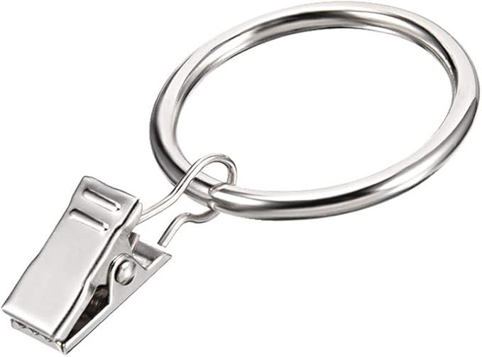 uxcell Curtain Clip Rings with Hooks Iron 1.25 Inch Inner Dia 3.5mm Thickness Drapery Ring for Wi... | Amazon (US)