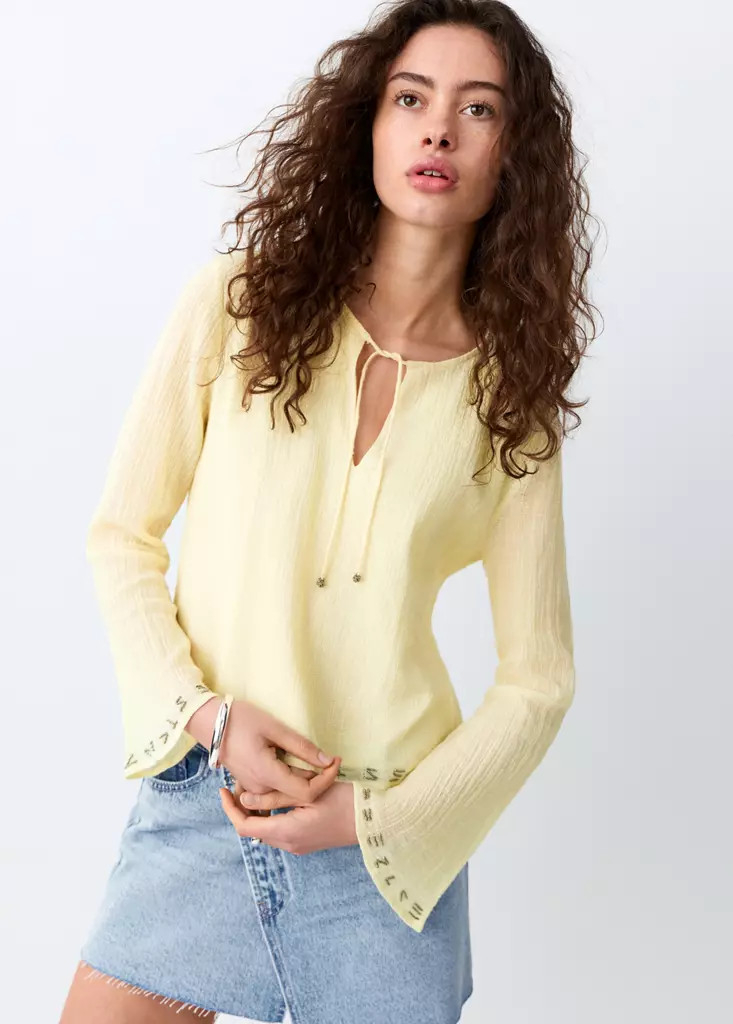 Bead detail blouse - Teen | MANGO USA | Mango (US/MX/AU)