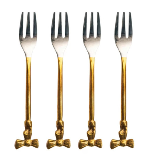 Gold Bow Silverware | 3 Styles | Fiddle & Fig