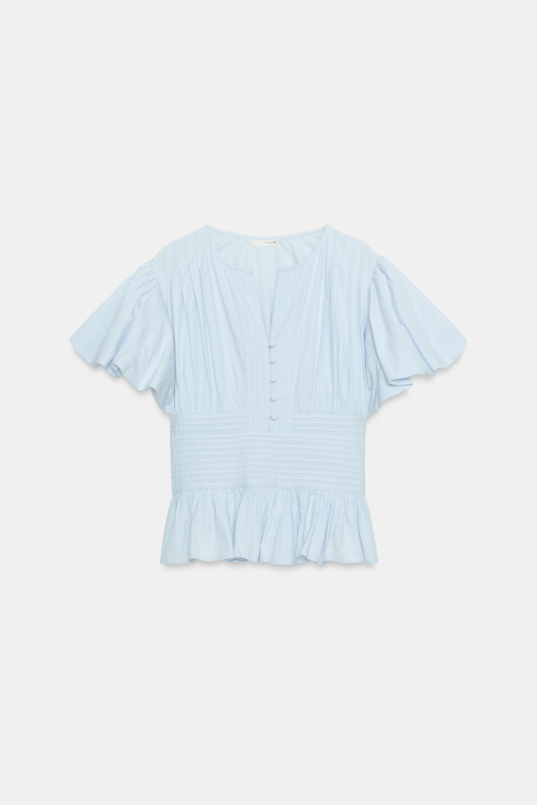 BLUSE MIT BIESEN UND BALLONÄRMELN | Zara DE