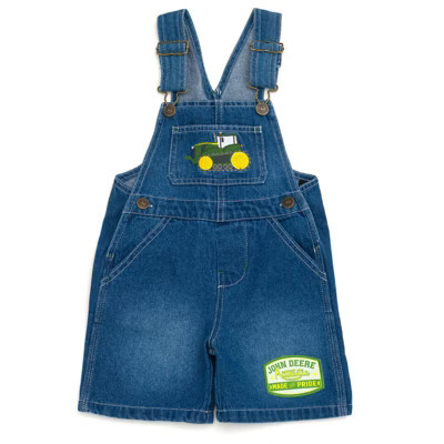 John Deere Toddler Boys Denim Square Neck Short Overalls Blue 2T | Target