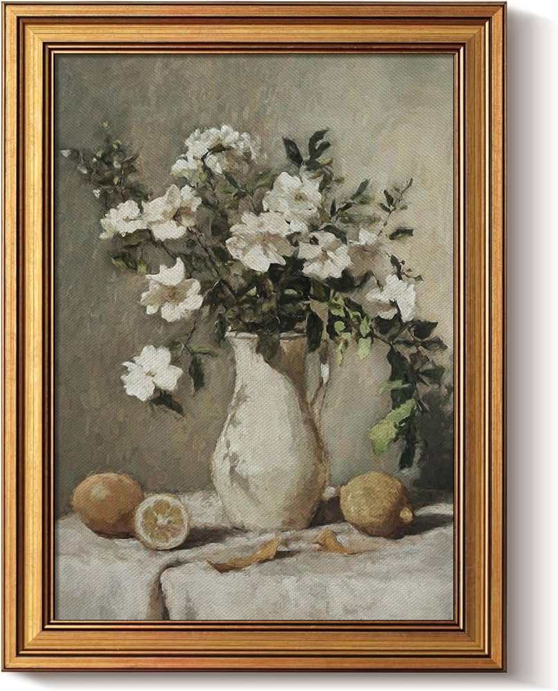 Bzstyleart Vintage Wall Art Decor for Living Room, Gold Framed Canvas Wall Art Prints Anthropolog... | Amazon (US)