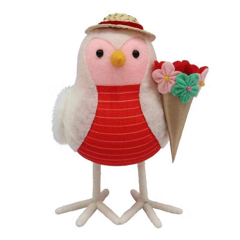 6.25" Fabric Valentine's Day Bird Figurine Holding Flowers - Spritz™ | Target