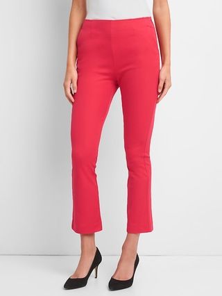Gap Womens High Rise Crop Flare Pants With Bi-Stretch Red Apple Size 00 | Gap US