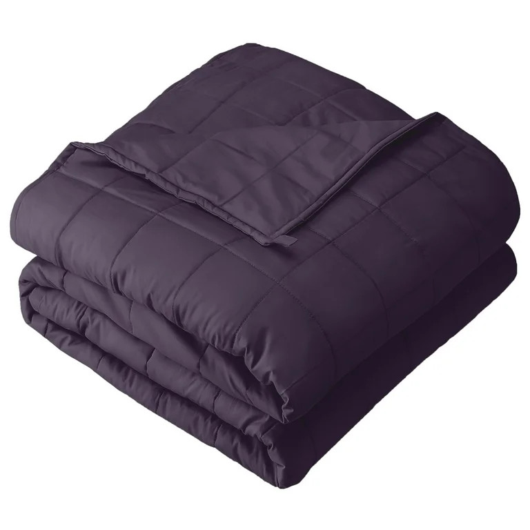 Bare Home 17 lbs Weighted Blanket for Adults - 60" x 80" - 210tc Twill Cotton, Eggplant | Walmart (US)