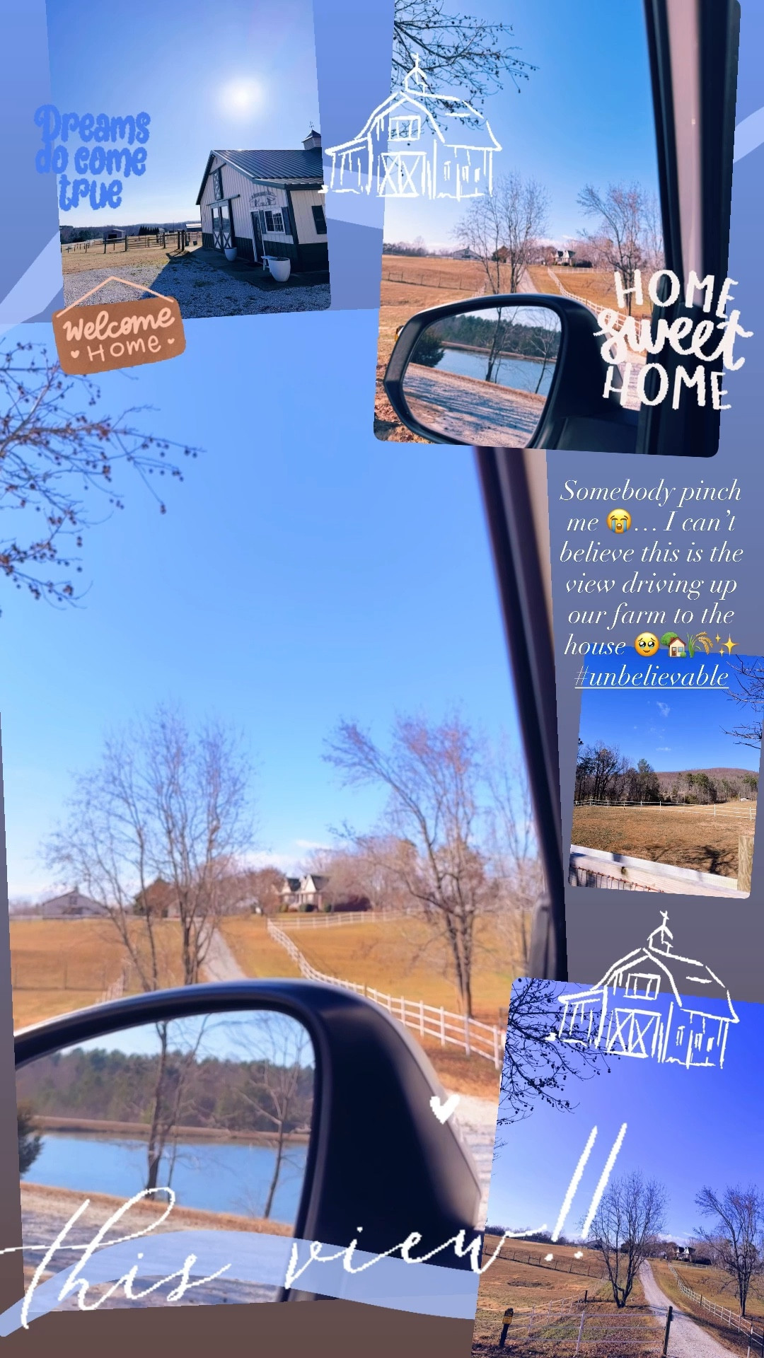 Somebody pinch me 😭… I can’t believe this is the view driving up our farm to the house 🥹🏡🌾✨ #unbelievable 
