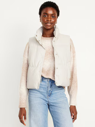 Faux-Leather Puffer Vest | Old Navy (US)