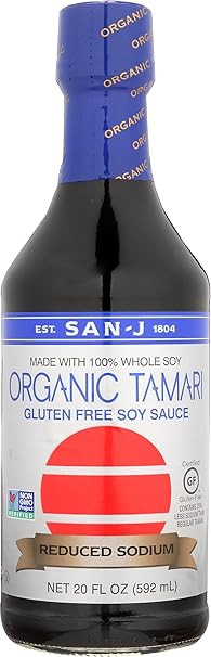 San J Sauce Soy Tamari Gluten Free Low Sodium, 20 oz | Amazon (US)