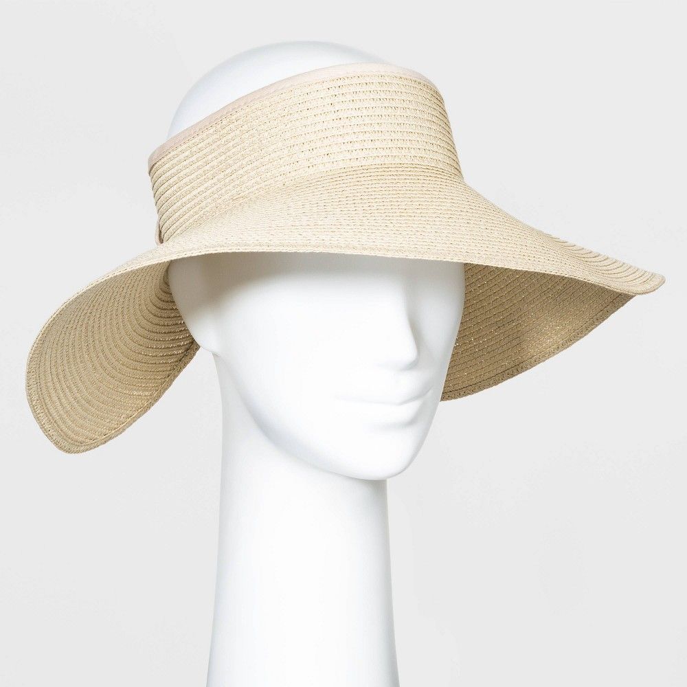 Women's Roll Up Visor Hats - A New Day Natural One Size, Brown | Target