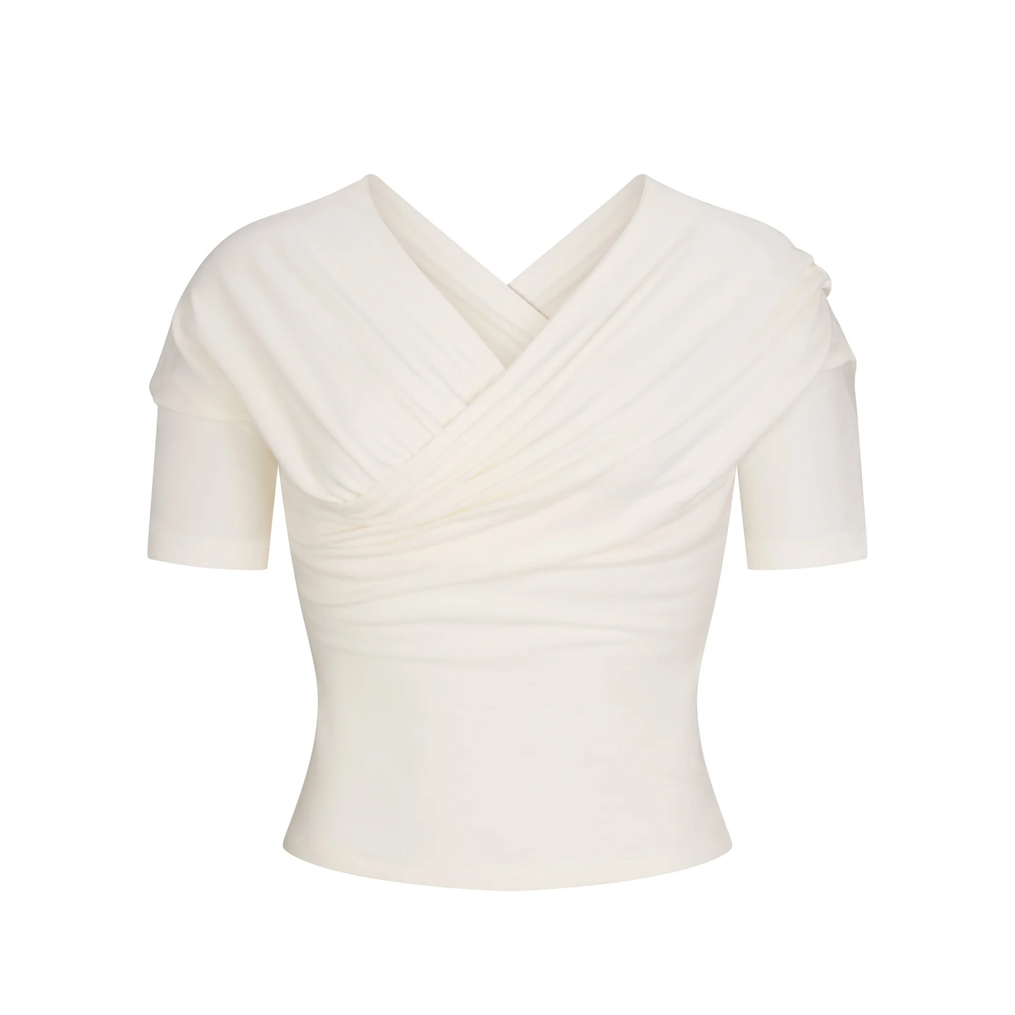 COTTON JERSEY WRAP TOP | MARBLE | SKIMS | SKIMS (US)