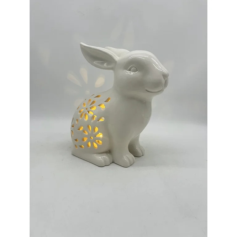 Easter White Light-Up Bunny Decor, 9 in, by Way To Celebrate | Walmart (US)