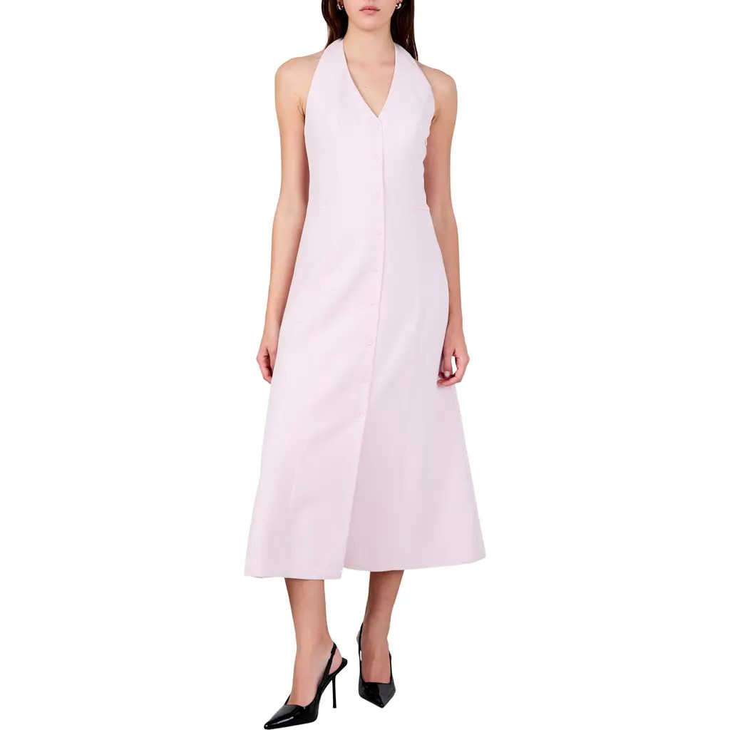 Endless Rose Halter Midi Dress in Pink at Nordstrom, Size Large | Nordstrom