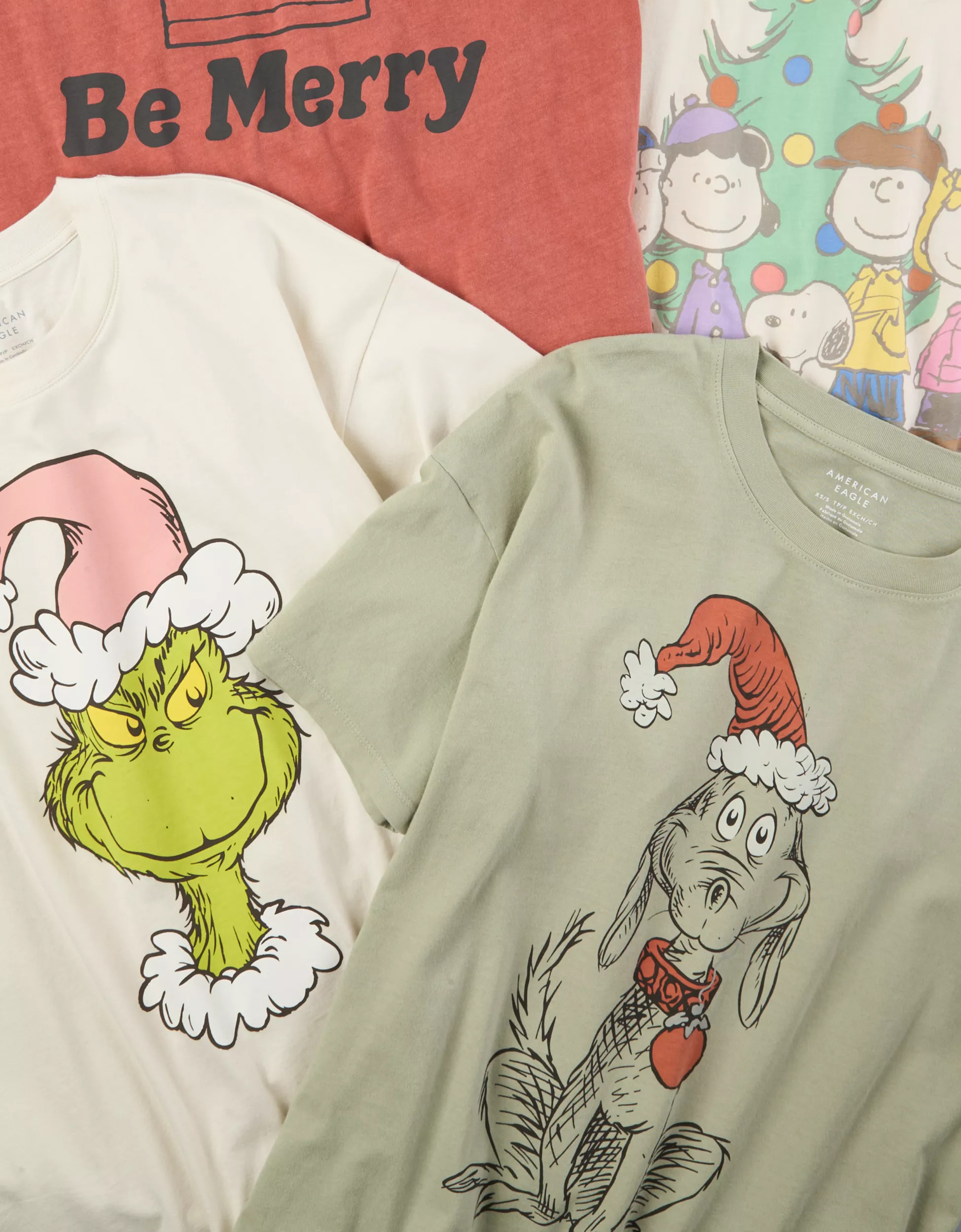 AE Oversized Holiday Grinch Graphic Tee | American Eagle Outfitters (US & CA)