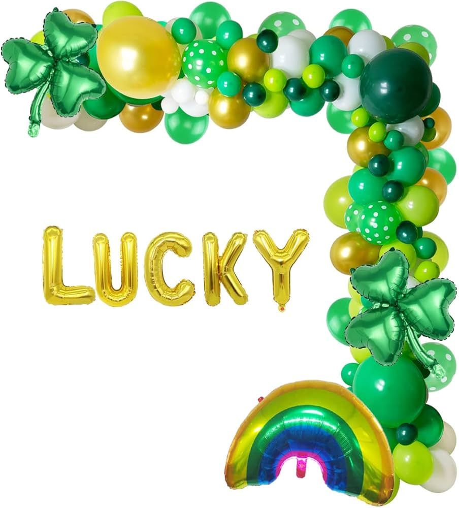 St.Patricks Day Party Decorations Garland, Ireland Party Decorations Lucky Rainbow Shamrocks Myla... | Amazon (US)