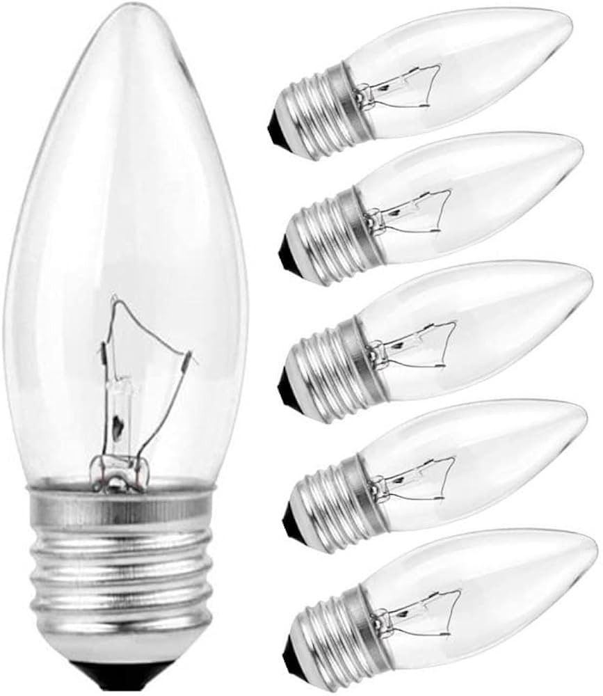 60W Incandescent Torpedo Tip Chandelier - 60W Equivalent Medium E26 Candelabra, TipIncandescent C... | Amazon (US)