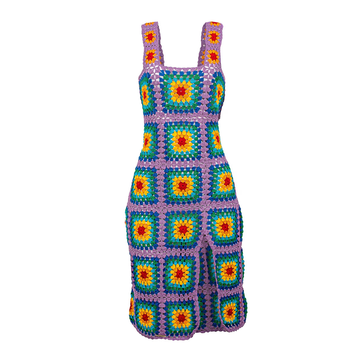 Rainbow Square Crochet Dress - Multicolour | Wolf & Badger (US)