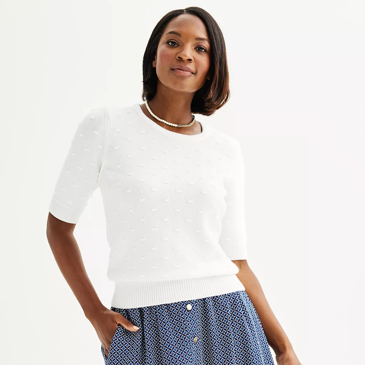 Women's Draper James Textured Bobble Short Sleeve Sweater | Kohl's