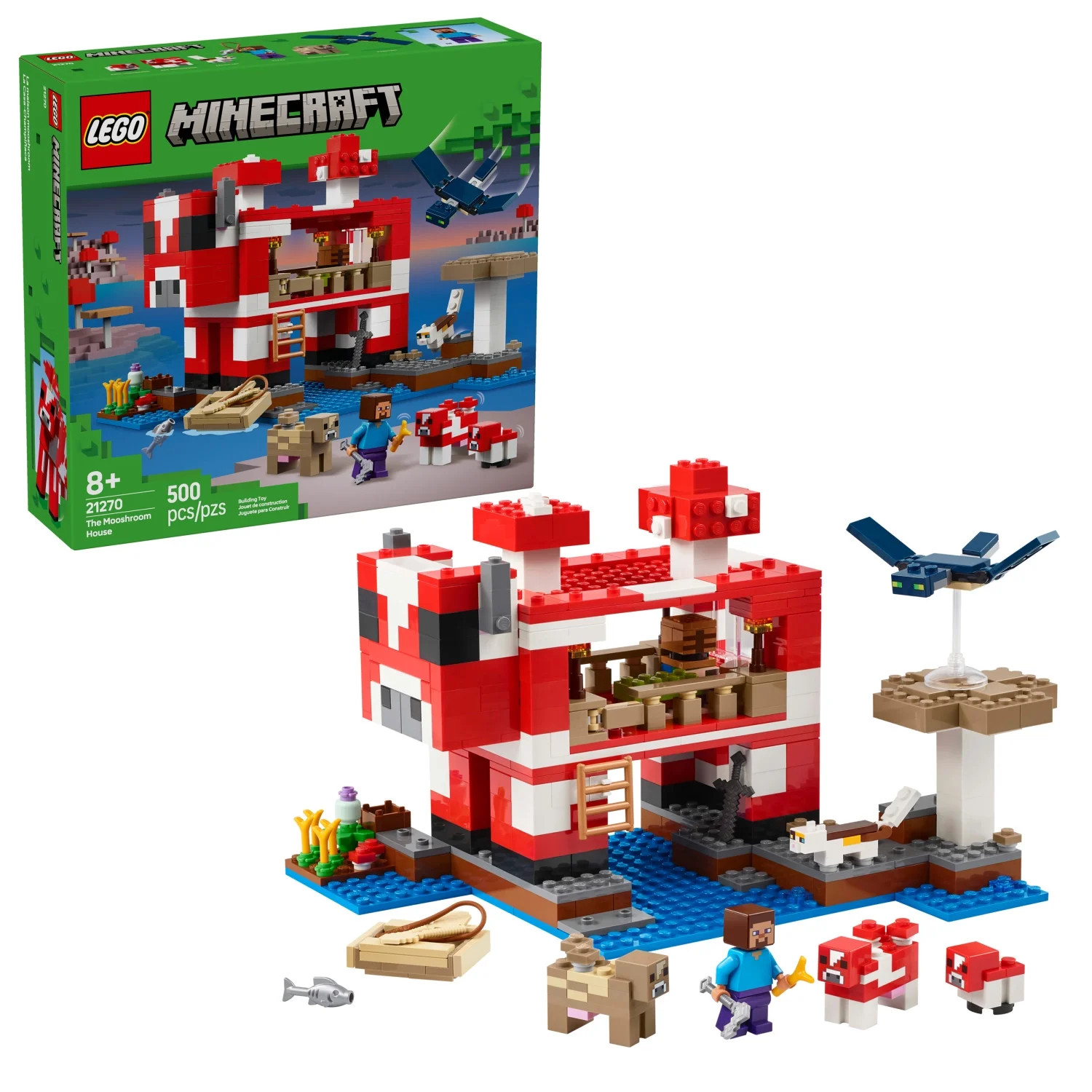 LEGO Minecraft The Mooshroom House Toy Figures and Playset - Building Minecraft Toy for Kids, Boy... | Walmart (US)