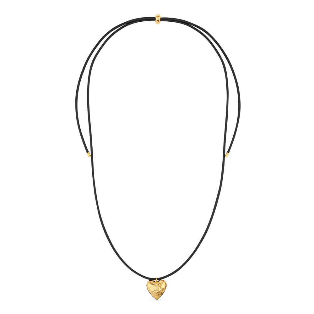 Molten Heart & Leather Adjustable Necklace | Orelia