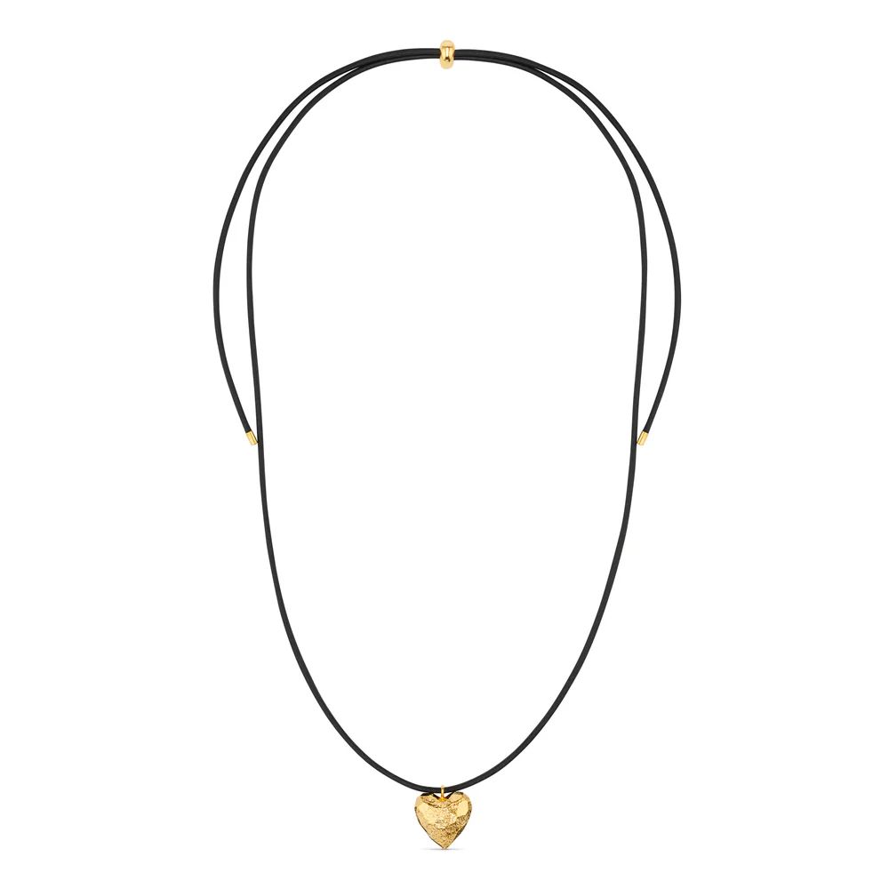 Molten Heart & Leather Adjustable Necklace | Orelia