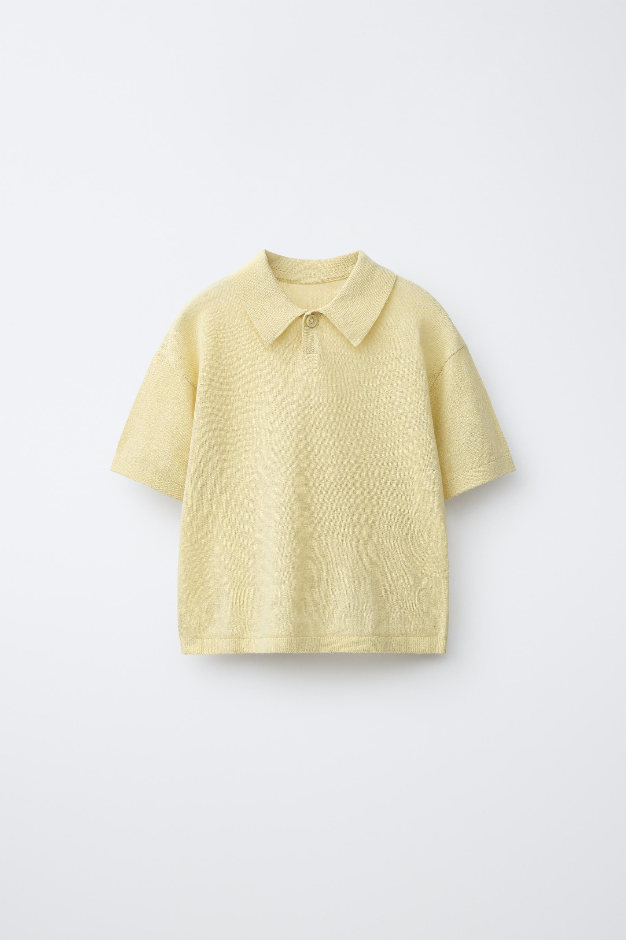 KNIT COTTON LINEN POLO SHIRT | Zara US