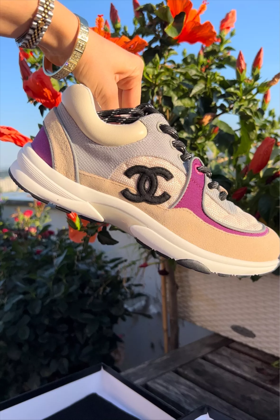 chanel sneakers slip on shoes