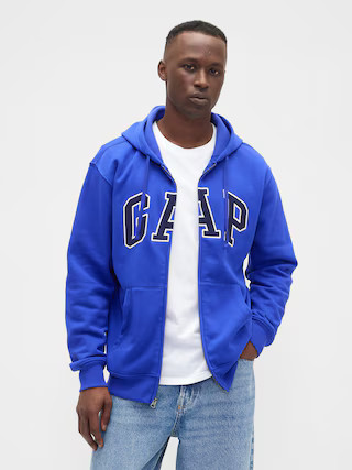 Relaxed Gap Logo Zip Hoodie | Gap Factory