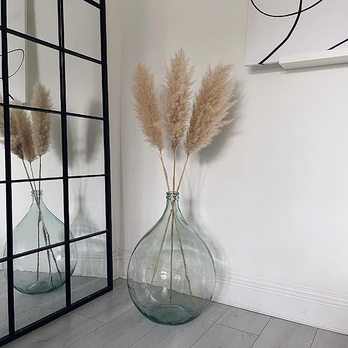 21" Floor Vase Tall Pampas Grass Vase -Farmhouse Jug Vase-Heavy Duty Clear Vase for-Tall Branches... | Amazon (US)
