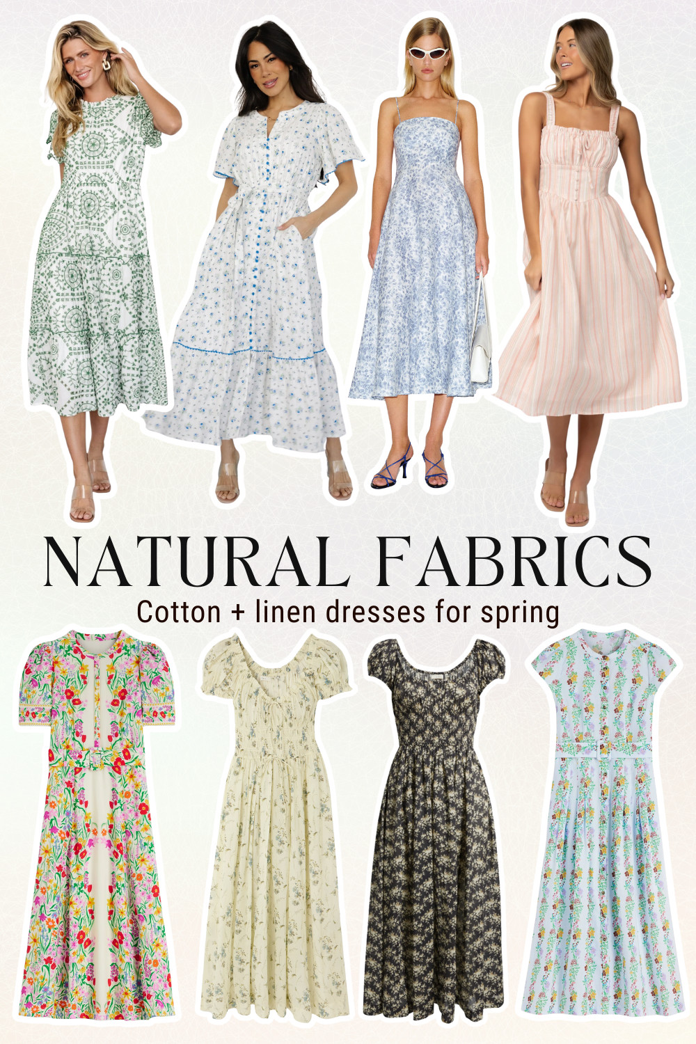 Natural Fabric Floral Dresses for Spring 🌿

Beautiful cotton and linen dresses that are gentle on skin and the planet. These romantic styles are perfect for spring baby showers, garden parties, bridal events, and graduations. Comfortable enough for all-day wear while looking effortlessly chic.  

 