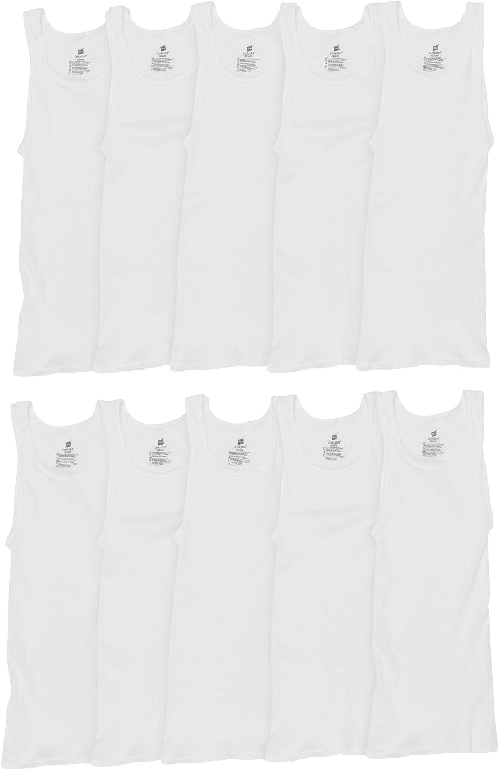 Hanes Men's White Tank Undershirt Super Value 10-Pack, Best Cotton Tank Tops, Stay-Tucked | Amazon (US)