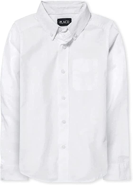 Amazon.com: The Children's Place boys Long Sleeve Oxford Shirt, White, X-Large: Clothing, Shoes &... | Amazon (US)