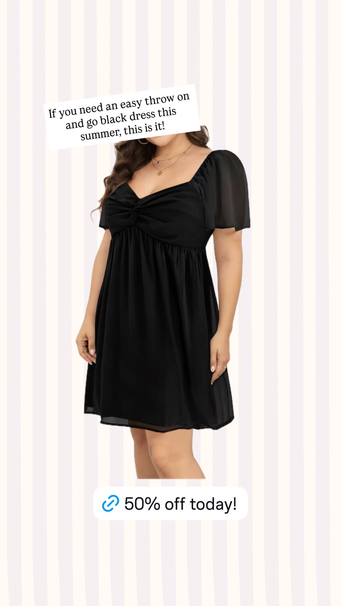 If you need an easy throw on and go black dress this summer, this is it!

#LTKootd #LTKSaleAlert #LTKPlusSize