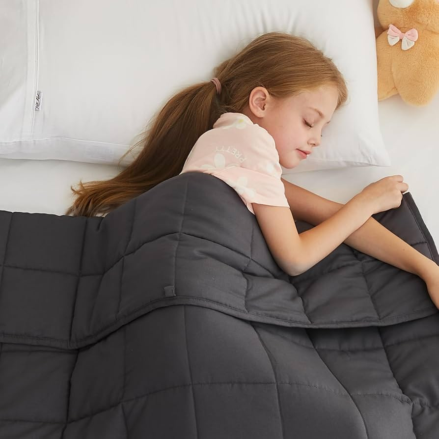 L'AGRATY Weighted Blanket Kids - 40"x60" 10lbs Breathable Childrens Heavy Blanket Microfiber Mate... | Amazon (US)