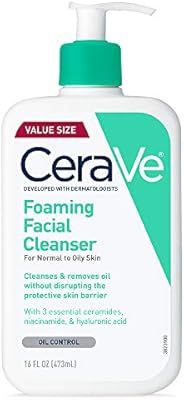 CeraVe Foaming Facial Cleanser | Makeup Remover and Daily Face Wash for Oily Skin | 16 Fluid Ounc... | Amazon (US)