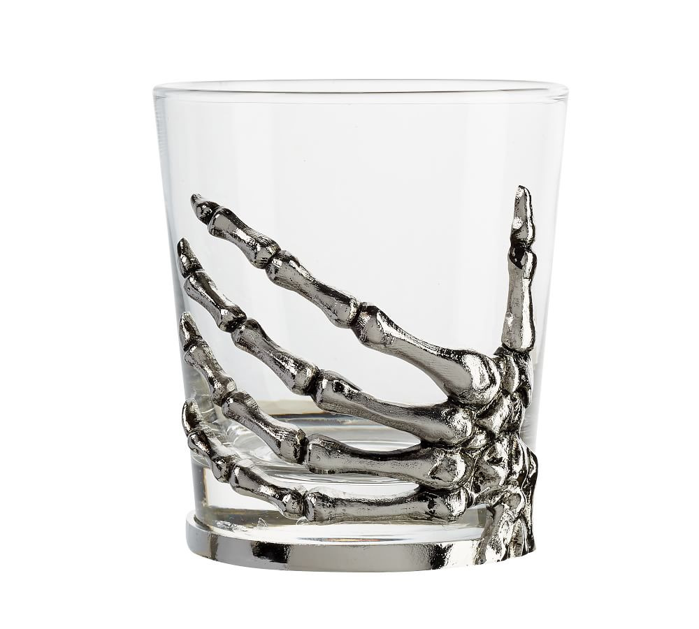 Skeleton Hand Double Old Fashioned Glass | Pottery Barn (US)