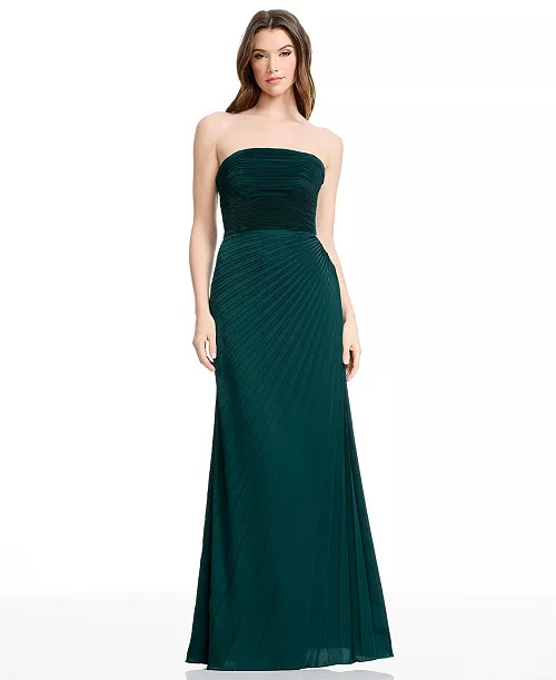 Women's Kinley Strapless Pleated A-Line Ball Gown | Macy's