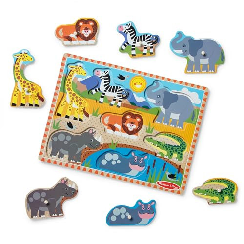 Melissa & Doug Safari Wooden Peg Puzzle (7 pcs) | Amazon (US)